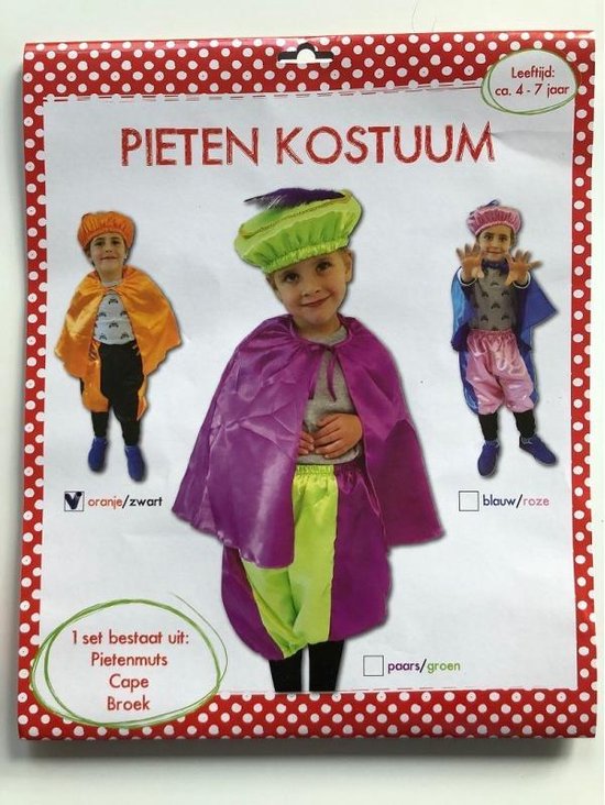 Pieten kostuum  - 4/7 jaar verkleed kleding Sinterklaas