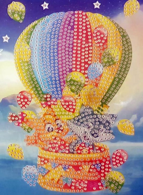  Diamond Painting kaart voor kinderen luchtballon