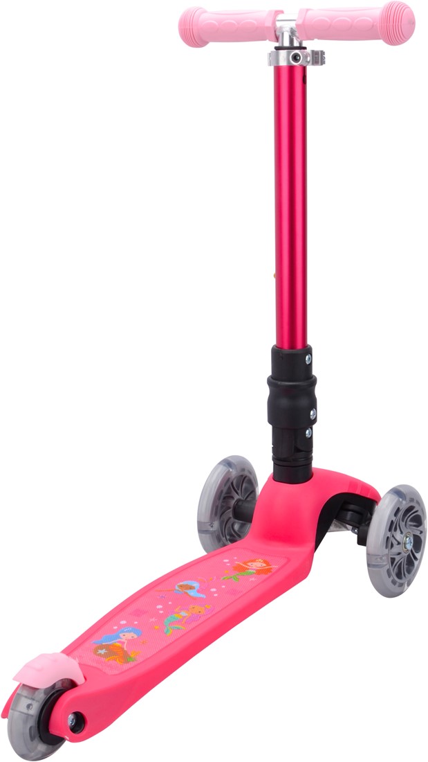 BOLDCUBE Kinderstep met 3 wielen / Kleine Driewieler Step zeemeermin roze