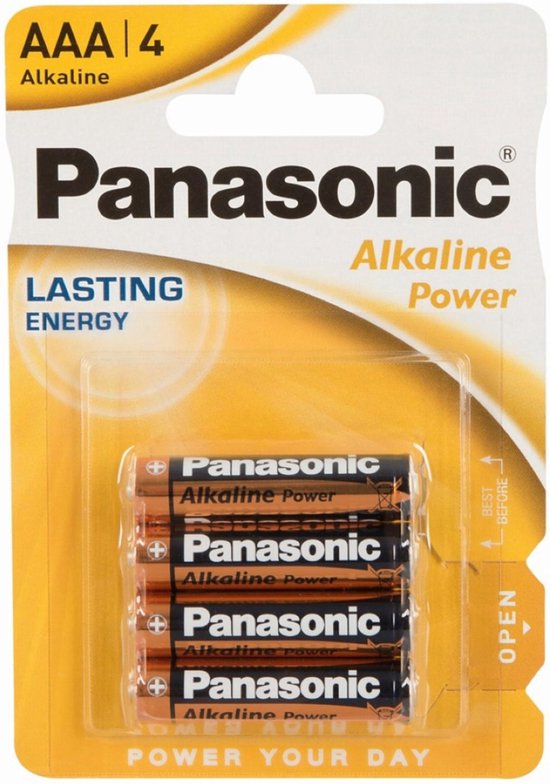  Panasonic AAA batterijen - Alkaline Power - 4 Stuks 